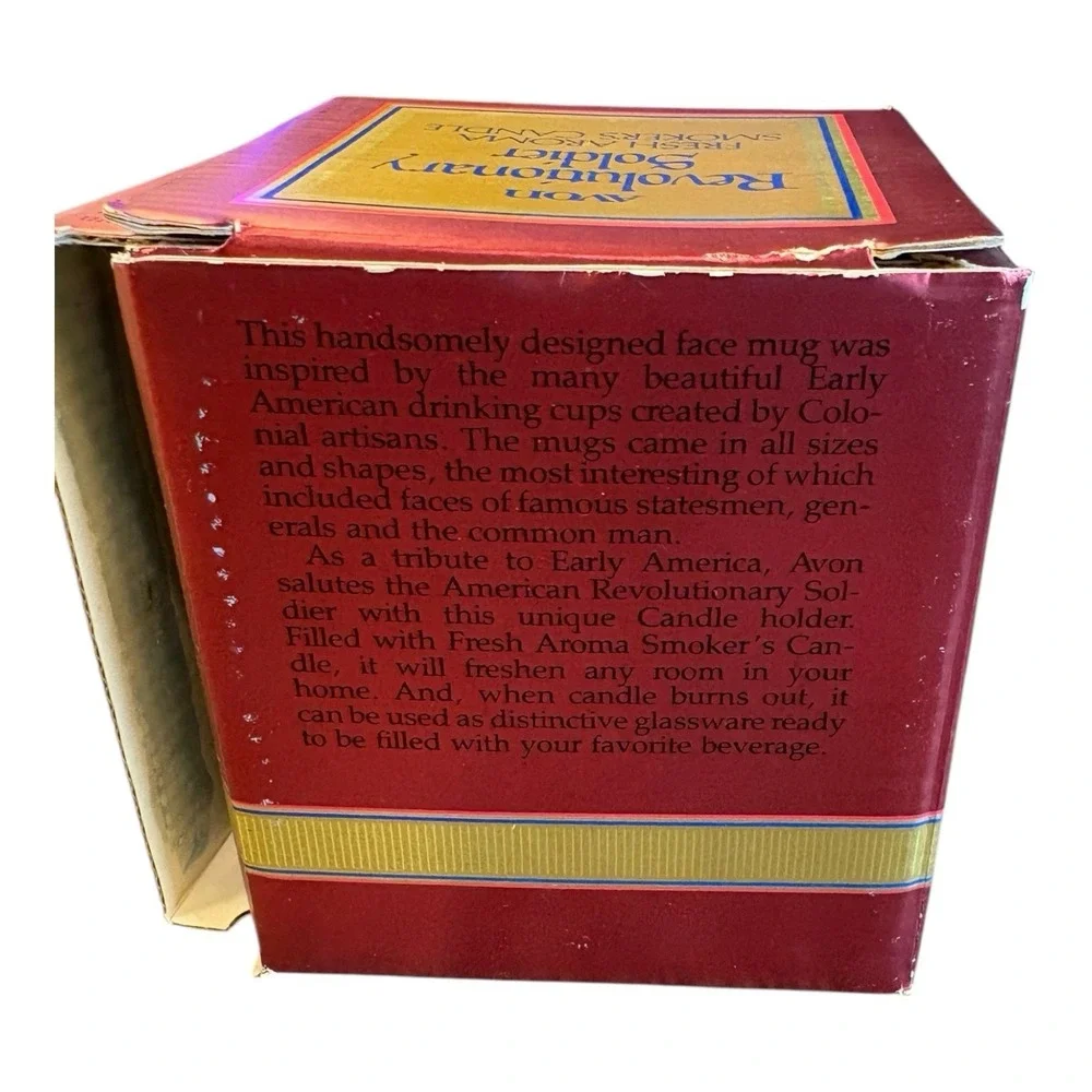 Avon Revolutionary Soldier Smokers Candle w/ Box –‎ Used Glass Mug